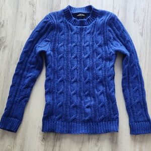 SHEIN Blue Cable Knit Sweater